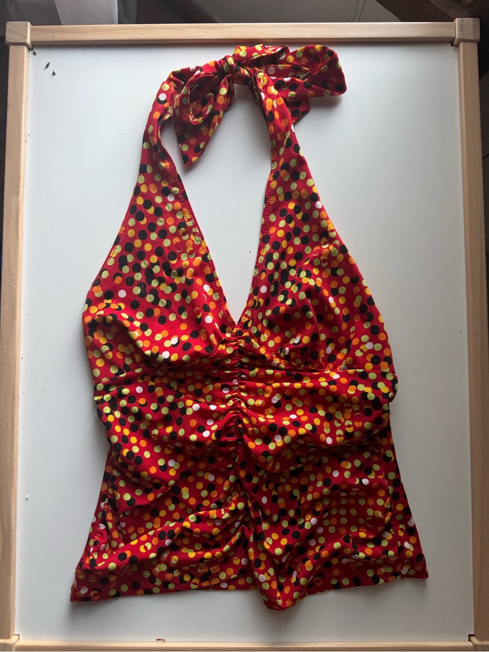 Red Polka Dot Halter Tank Top - Women's